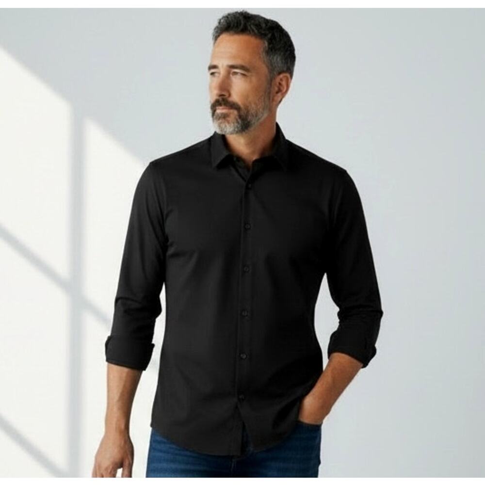 Prada Men's Stretch Poplin Shirt 39 15.5 Dark Brown Cotton NWT Made Italy